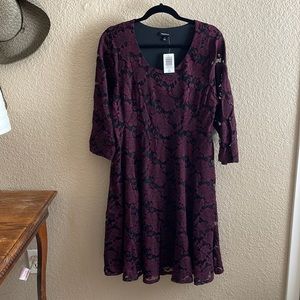 Torrid purple floral skater dress